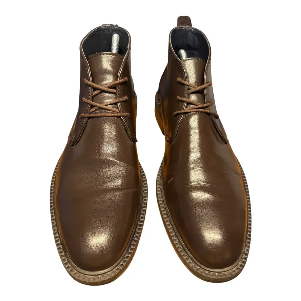 JOSEPH ABBOUD Chukka Boots Men’s Size 8 M Brown Leather Casual Lace Up READ